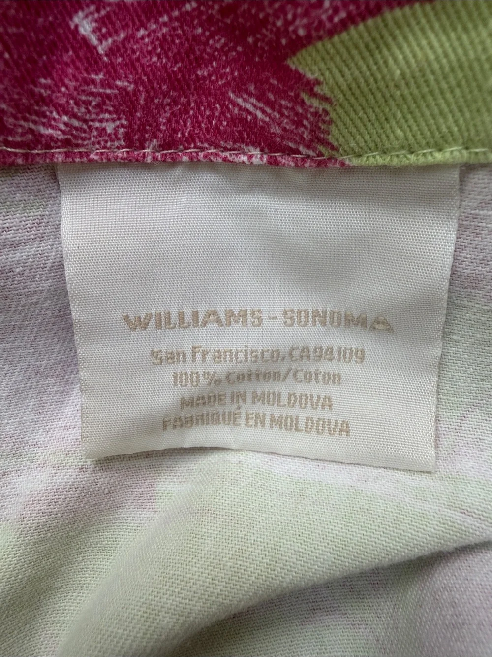 Williams Sonoma Pink Toile on Lime Green Table Linen